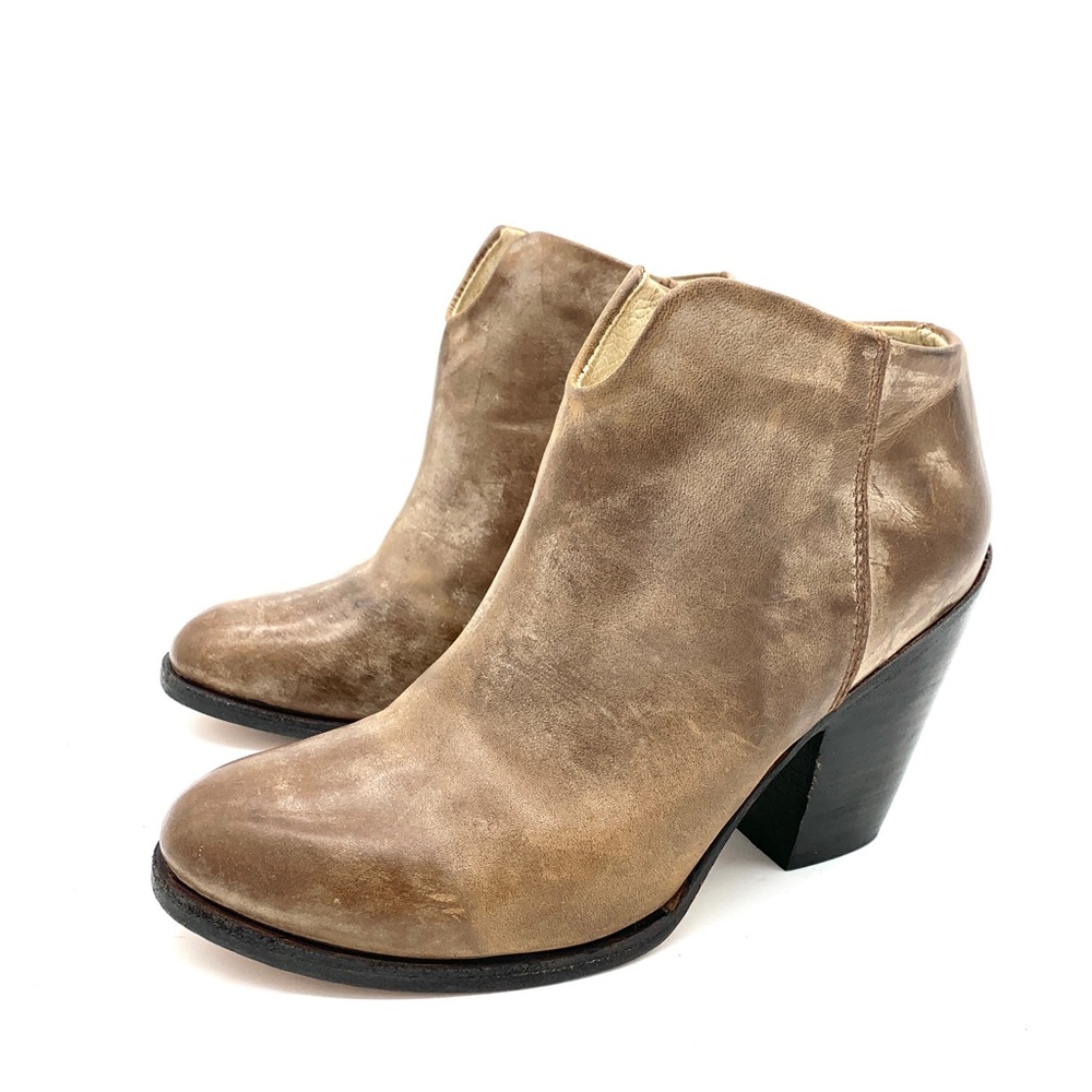 Freebird by Steven Detrt Brown Distressed Leather Ankle Boots